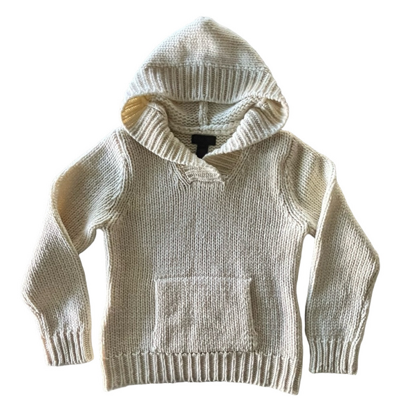 Ralph Lauren Knit Sweater Hooded V Neck Ivory M - Picture 4 of 8